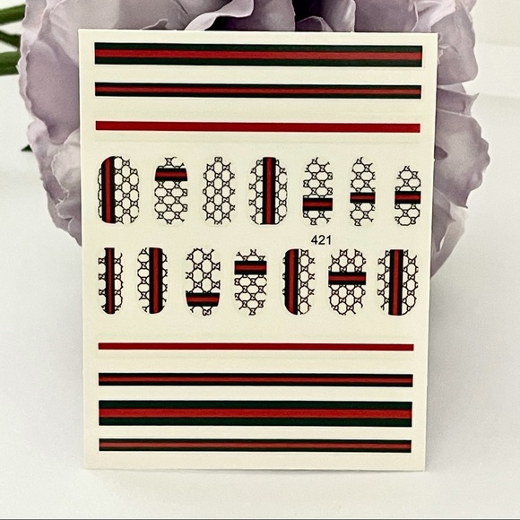 Luxury Designer Logo Fingernail Art Stickers and Nail Wraps - Picture 1 of 2